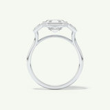 1.5 CT Asscher Cut Three Stone Bezel Lab-Grown Diamond Engagement Ring