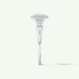 1.5 CT Asscher Cut Three Stone Bezel Lab-Grown Diamond Engagement Ring