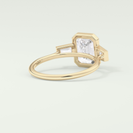 2.0 CT Emerald Cut Three Stone Bezel Lab-Grown Diamond Engagement Ring 2