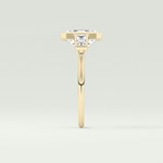 2.0 CT Emerald Cut Three Stone Bezel Lab-Grown Diamond Engagement Ring 4