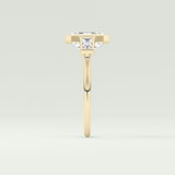 2.0 CT Emerald Cut Three Stone Bezel Lab-Grown Diamond Engagement Ring 4