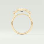 2.0 CT Emerald Cut Three Stone Bezel Lab-Grown Diamond Engagement Ring 6