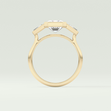 2.0 CT Emerald Cut Three Stone Bezel Lab-Grown Diamond Engagement Ring 6