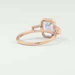 2.0 CT Emerald Cut Three Stone Bezel Lab-Grown Diamond Engagement Ring 8