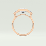 2.0 CT Emerald Cut Three Stone Bezel Lab-Grown Diamond Engagement Ring 12