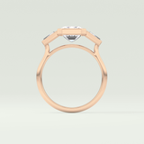 2.0 CT Emerald Cut Three Stone Bezel Lab-Grown Diamond Engagement Ring 12