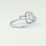 2.0 CT Emerald Cut Three Stone Bezel Lab-Grown Diamond Engagement Ring 14
