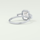 2.0 CT Emerald Cut Three Stone Bezel Lab-Grown Diamond Engagement Ring 14