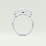 2.0 CT Emerald Cut Three Stone Bezel Lab-Grown Diamond Engagement Ring 18