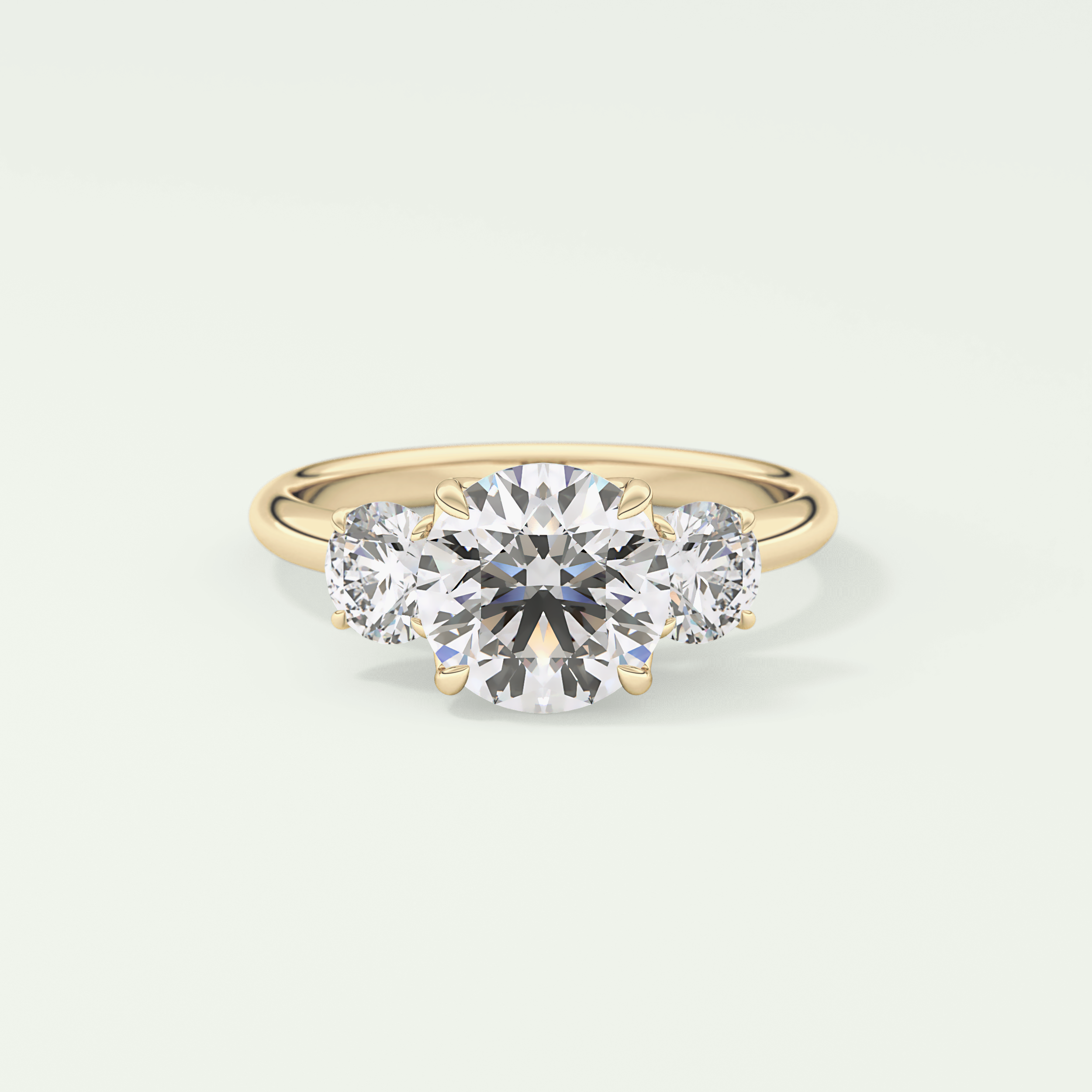 1.5 CT Round Cut Three Stone Lab-Grown Diamond Engagement Ring 1