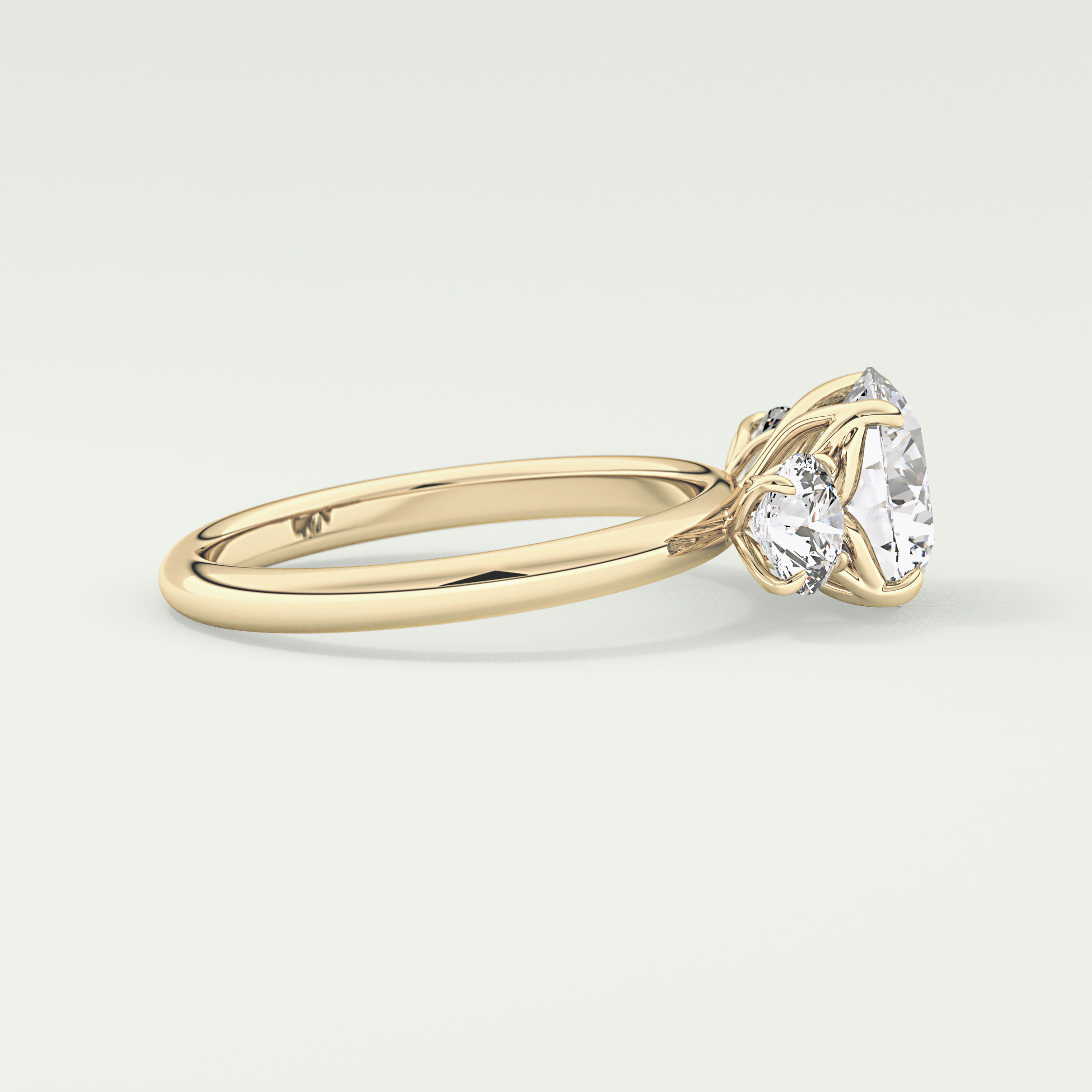 1.5 CT Round Cut Three Stone Lab-Grown Diamond Engagement Ring 3