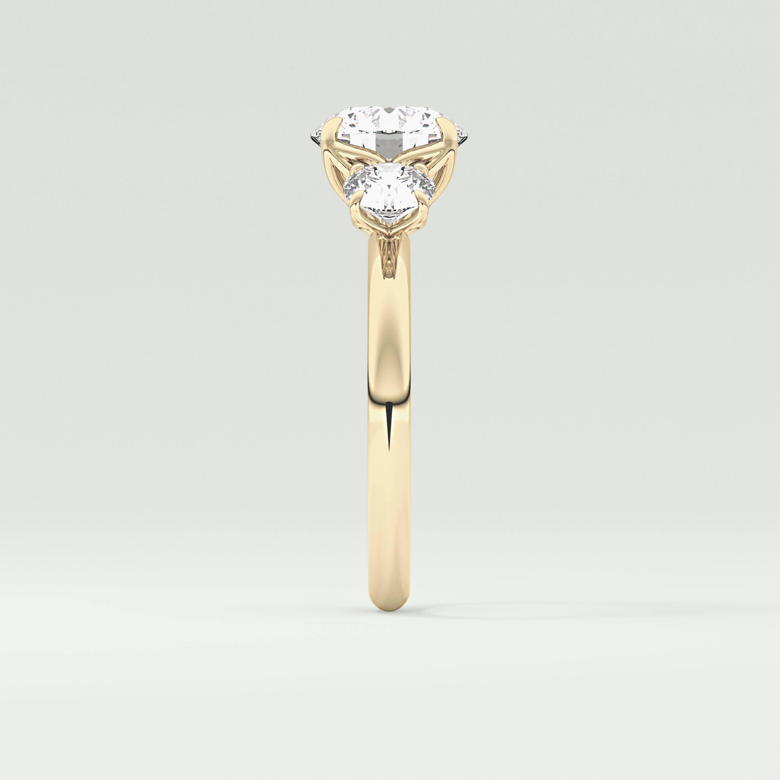 1.5 CT Round Cut Three Stone Lab-Grown Diamond Engagement Ring 4