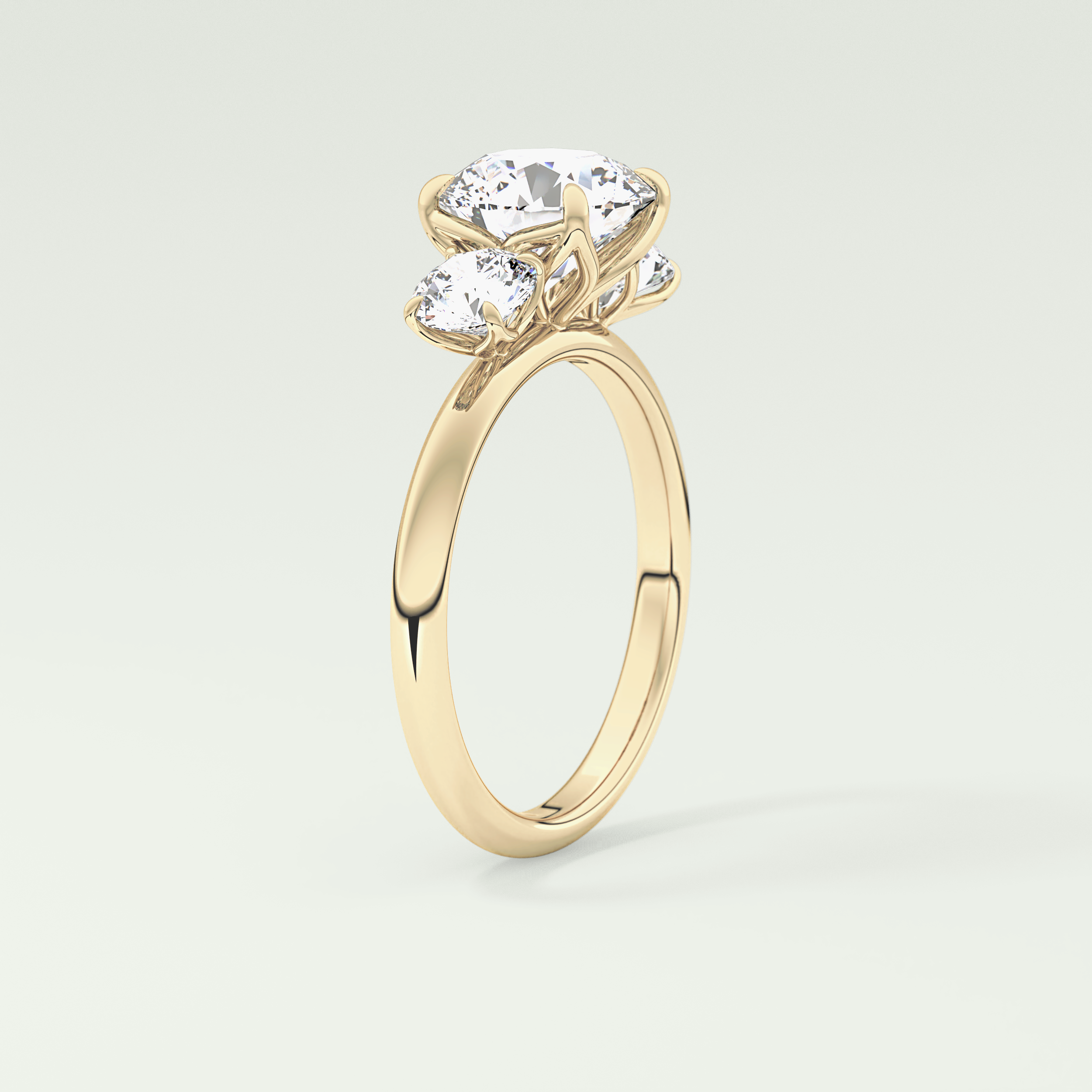1.5 CT Round Cut Three Stone Lab-Grown Diamond Engagement Ring 5