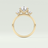 1.5 CT Round Cut Three Stone Lab-Grown Diamond Engagement Ring 6