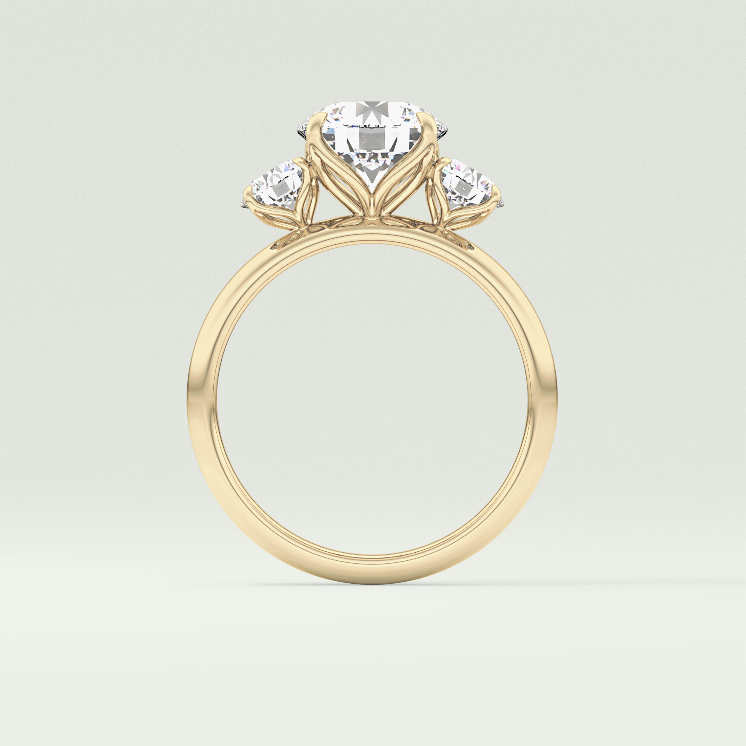 1.5 CT Round Cut Three Stone Lab-Grown Diamond Engagement Ring 6