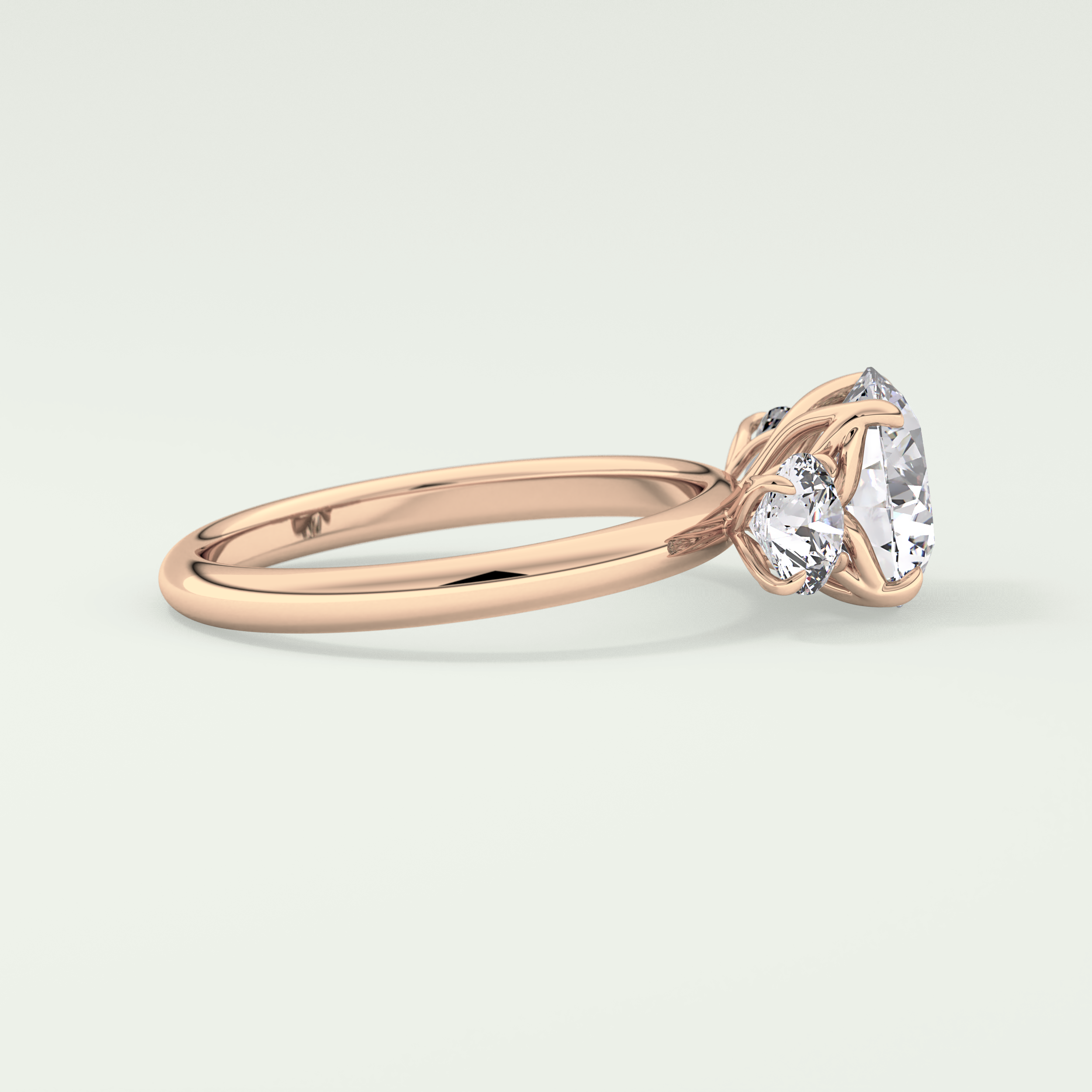 1.5 CT Round Cut Three Stone Lab-Grown Diamond Engagement Ring 9