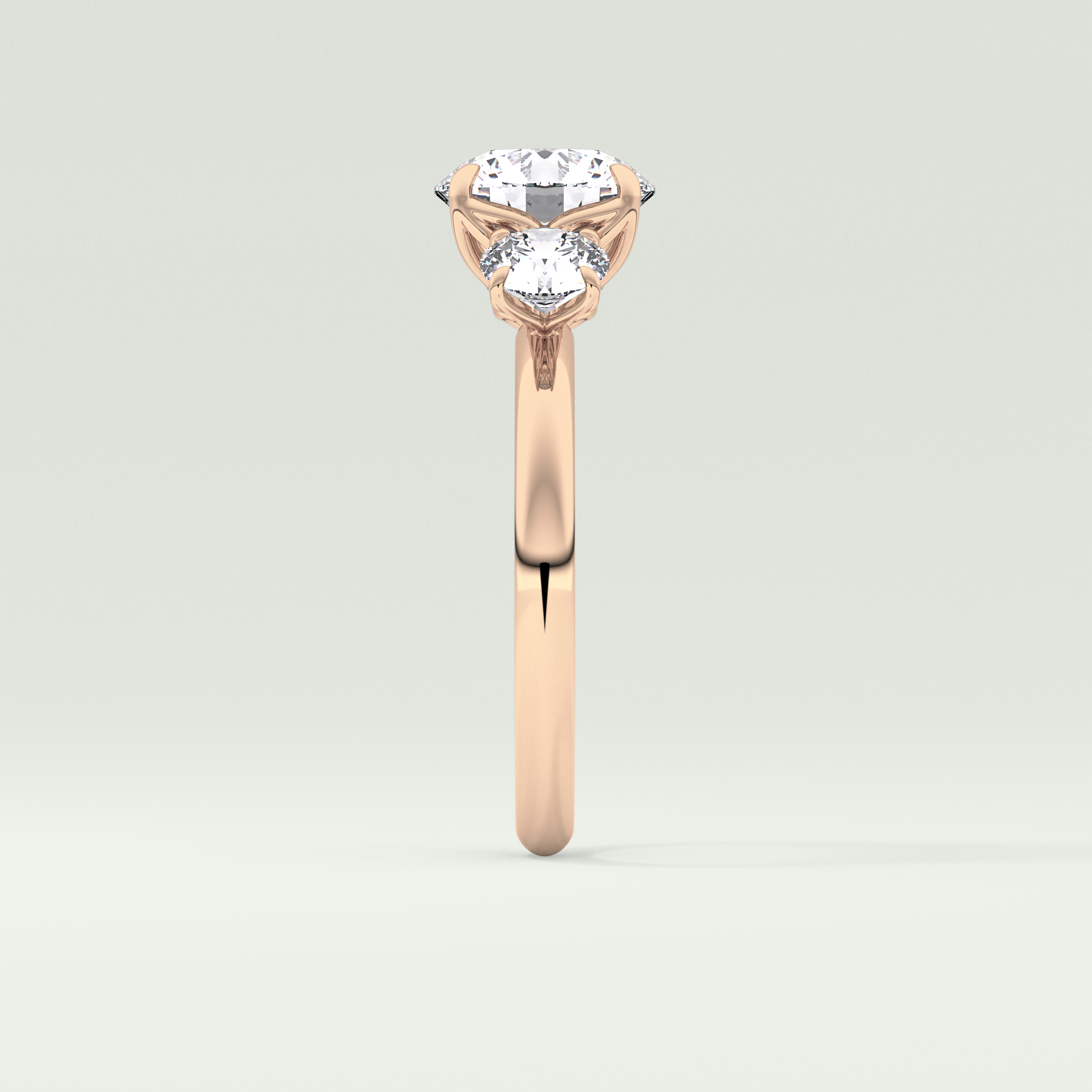 1.5 CT Round Cut Three Stone Lab-Grown Diamond Engagement Ring 10