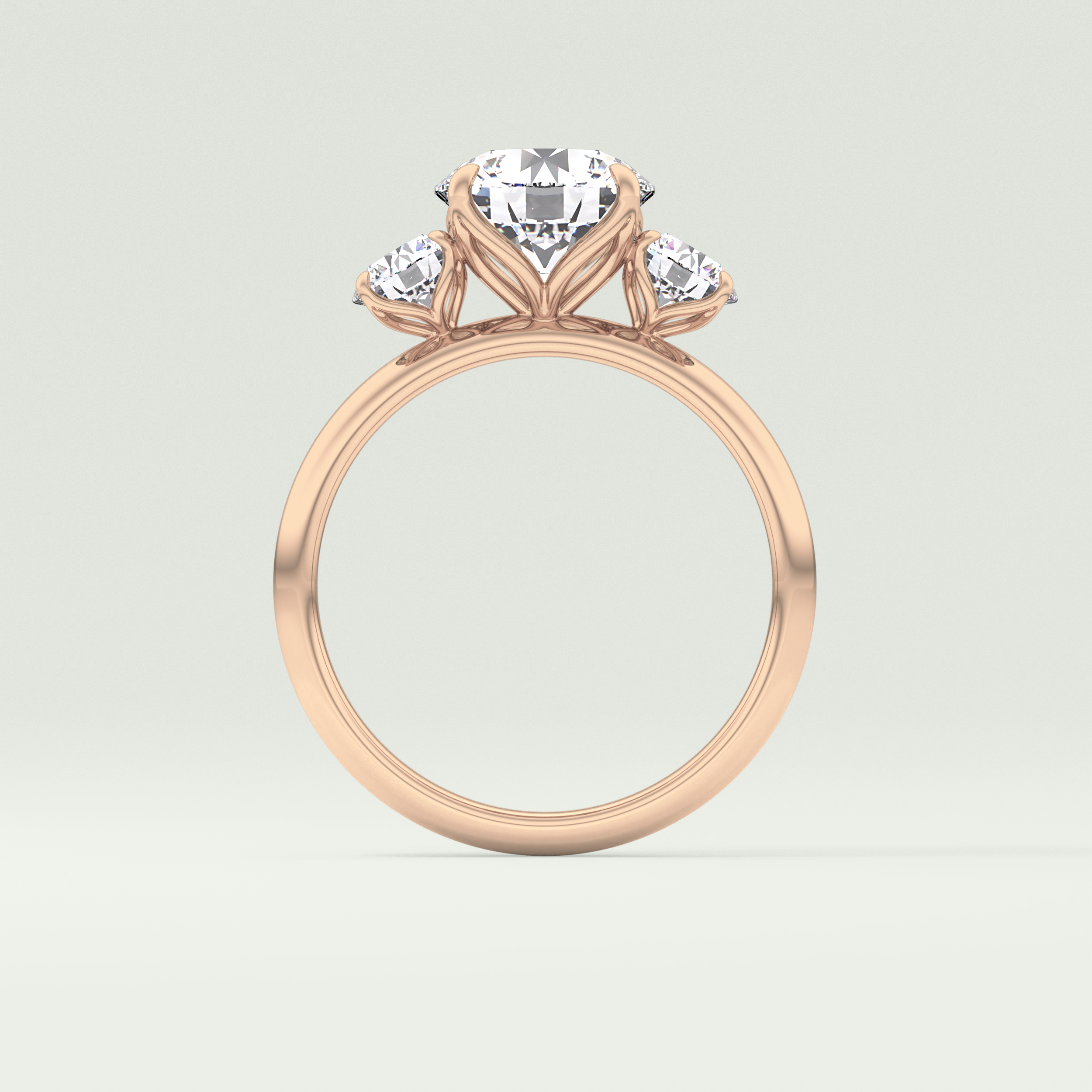 1.5 CT Round Cut Three Stone Lab-Grown Diamond Engagement Ring 12