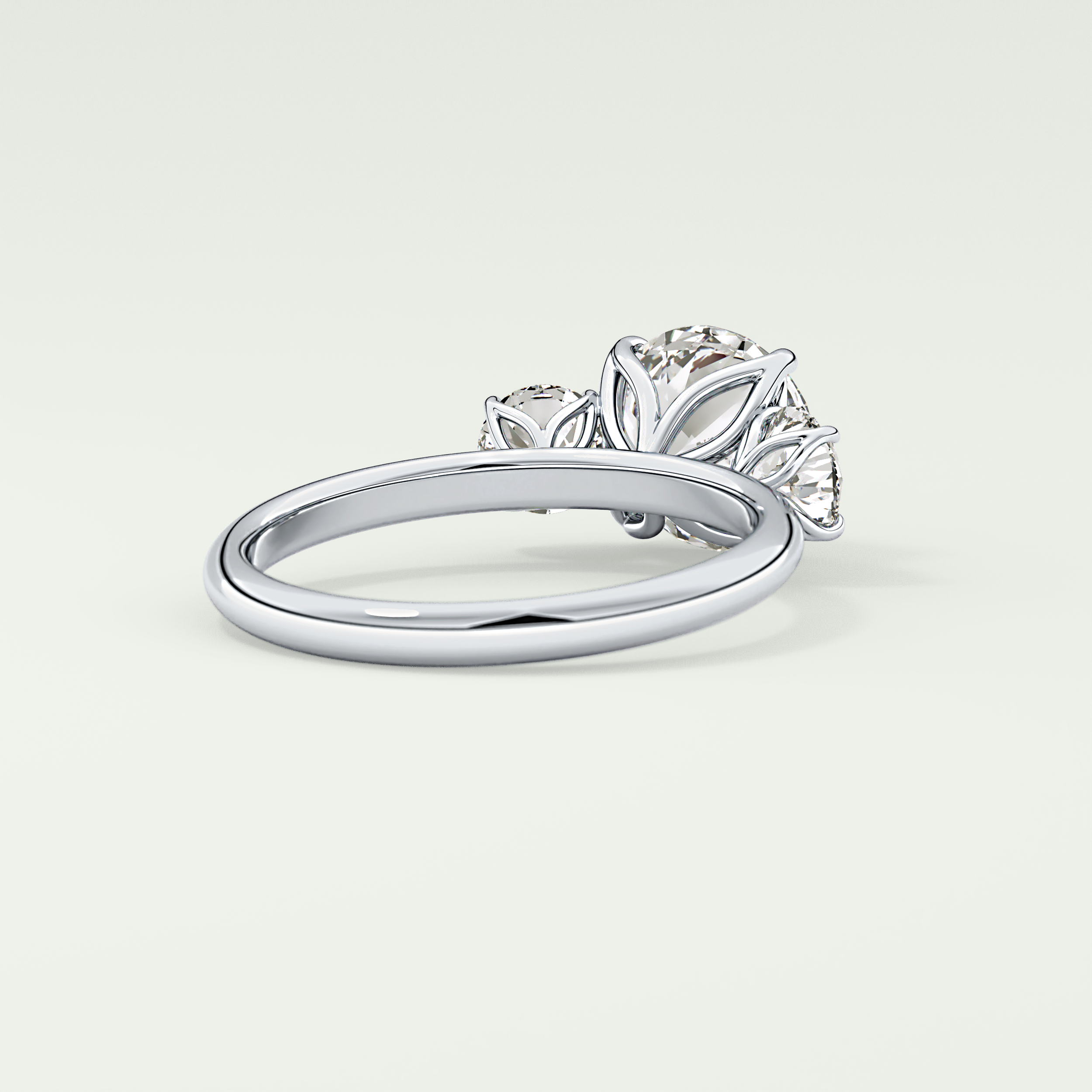 1.5 CT Round Cut Three Stone Lab-Grown Diamond Engagement Ring 14