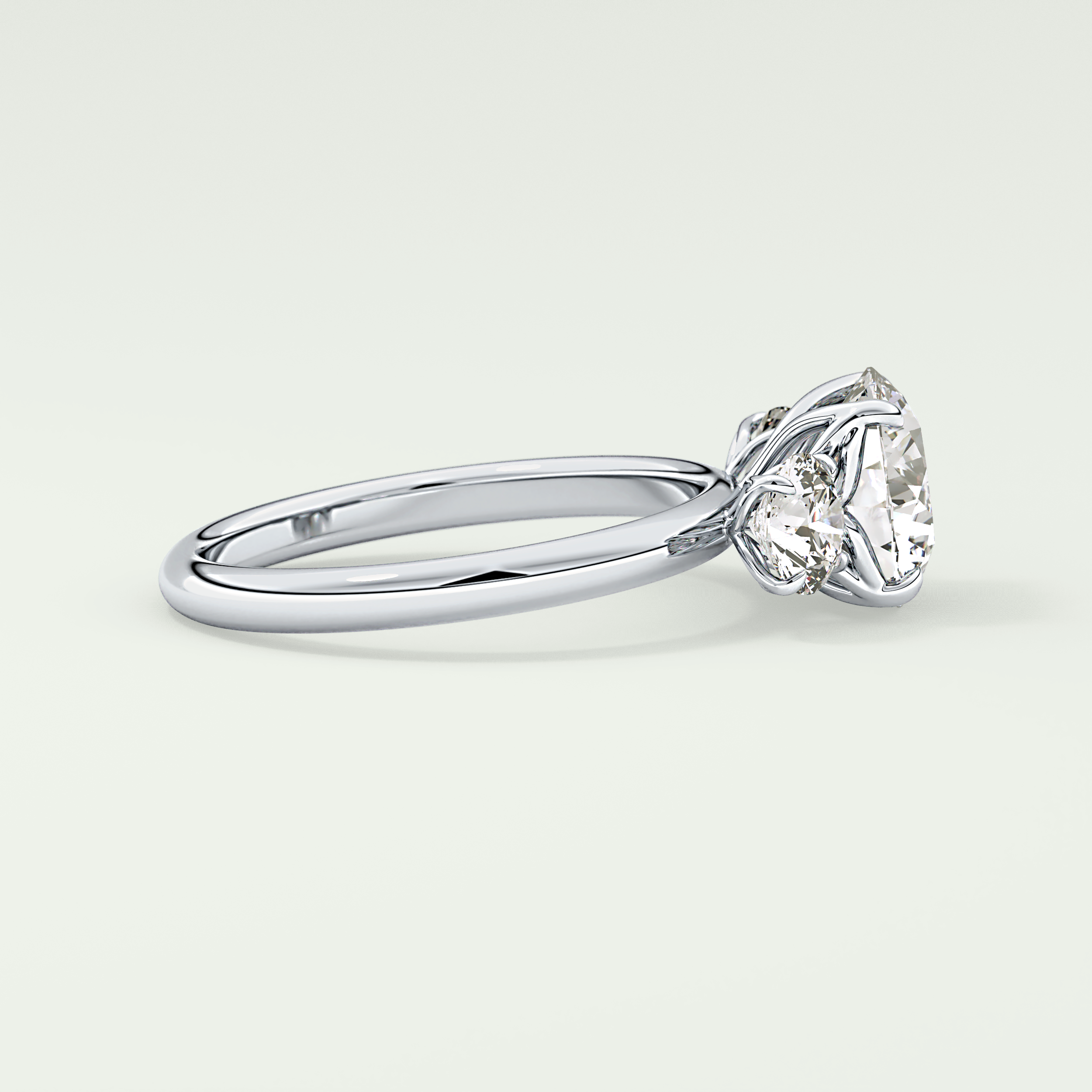 1.5 CT Round Cut Three Stone Lab-Grown Diamond Engagement Ring 15