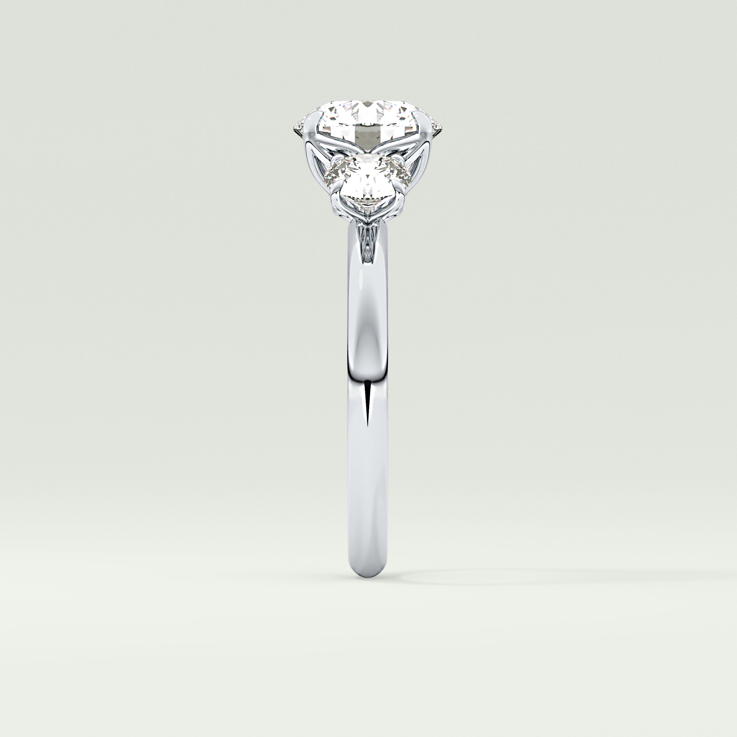 1.5 CT Round Cut Three Stone Lab-Grown Diamond Engagement Ring 16