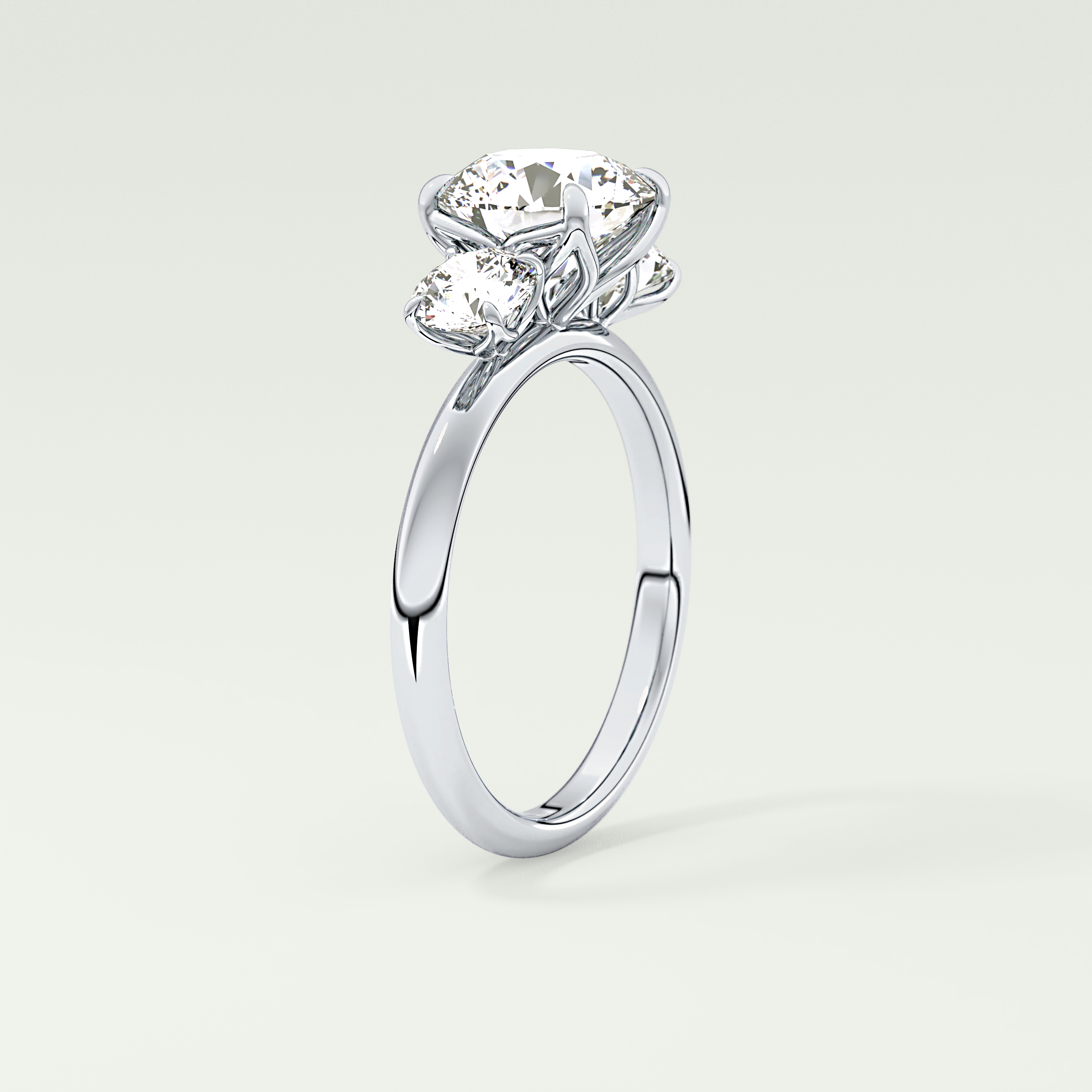1.5 CT Round Cut Three Stone Lab-Grown Diamond Engagement Ring 17