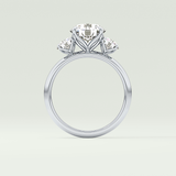 1.5 CT Round Cut Three Stone Lab-Grown Diamond Engagement Ring 18