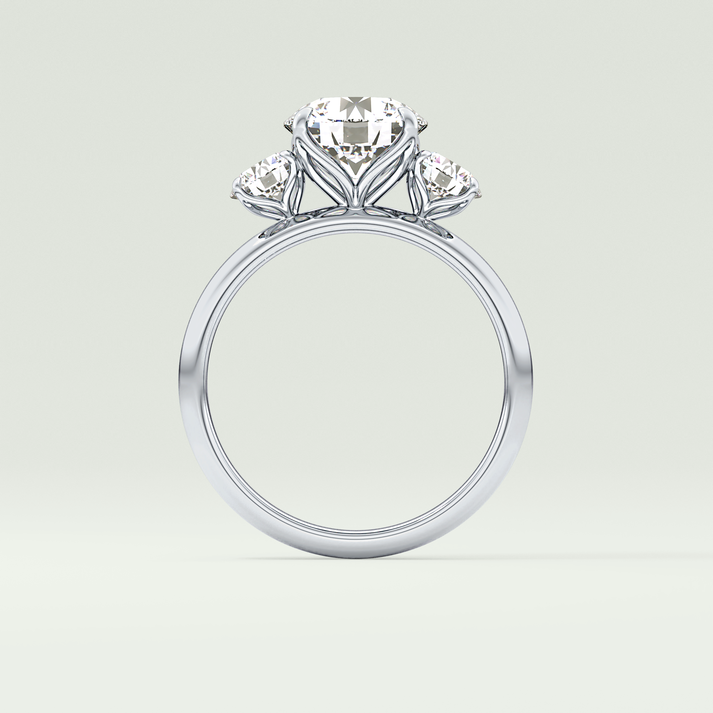 1.5 CT Round Cut Three Stone Lab-Grown Diamond Engagement Ring 18