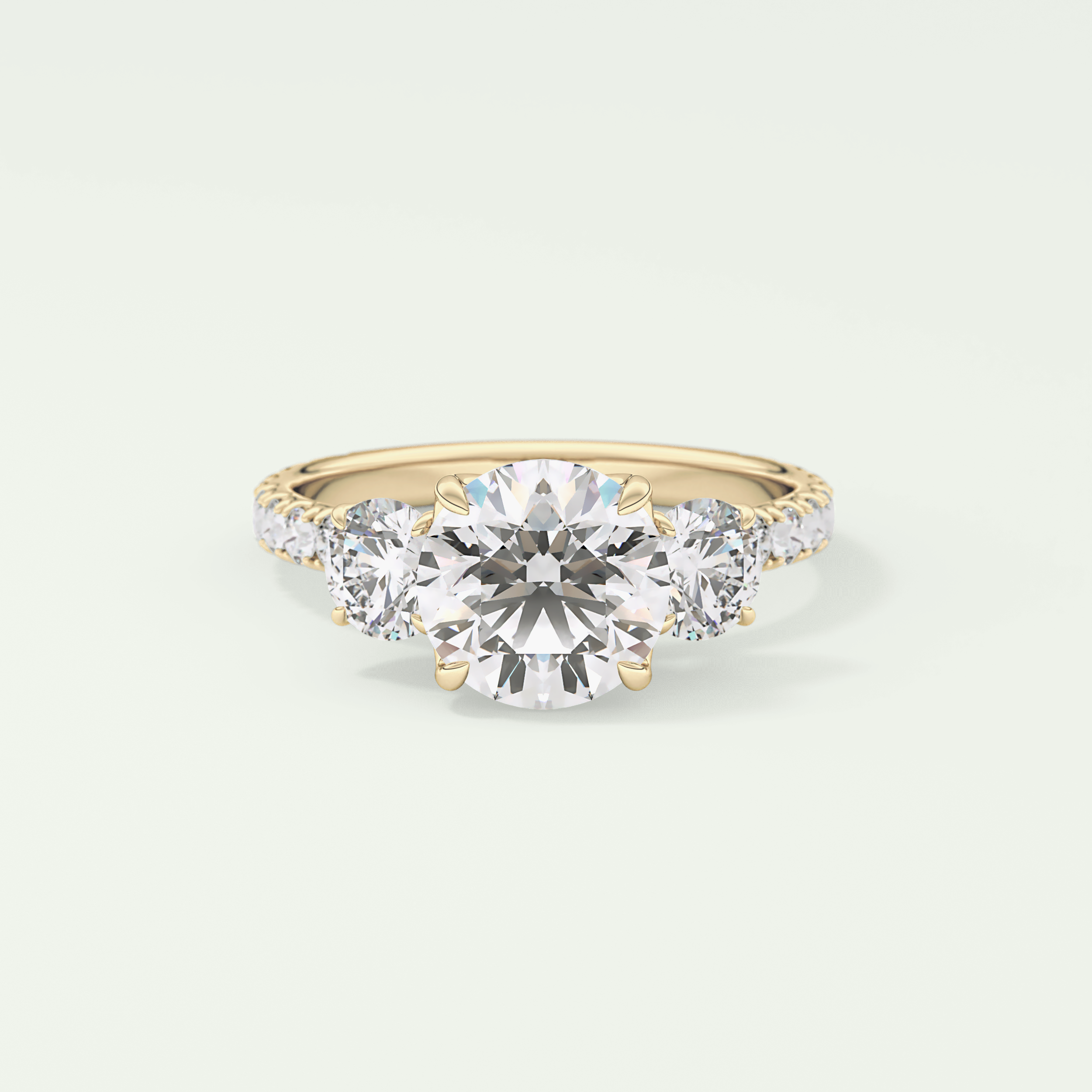 1.5 CT Round Cut Three Stone Lab-Grown Diamond Engagement Ring 1