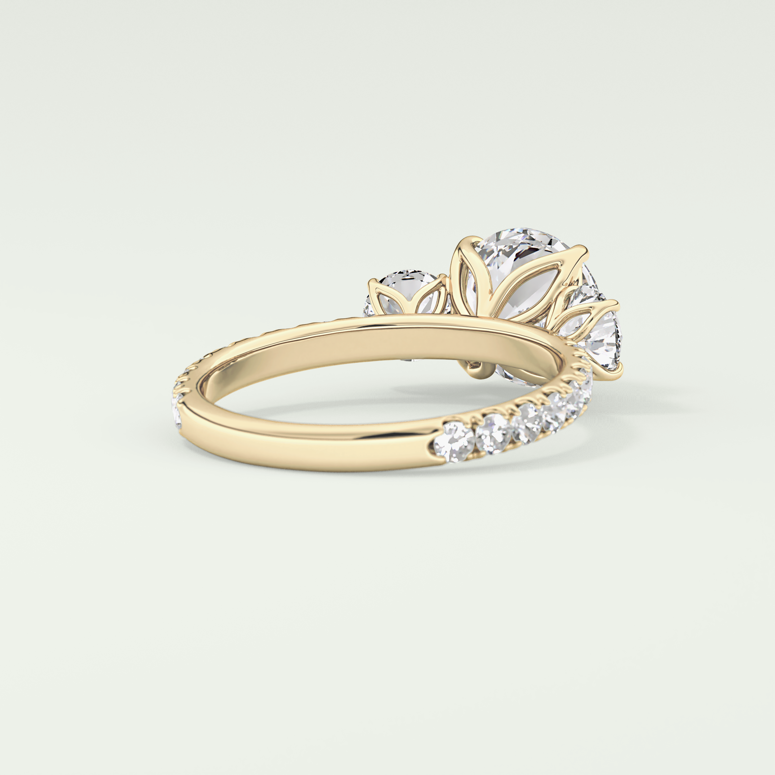 1.5 CT Round Cut Three Stone Lab-Grown Diamond Engagement Ring 2