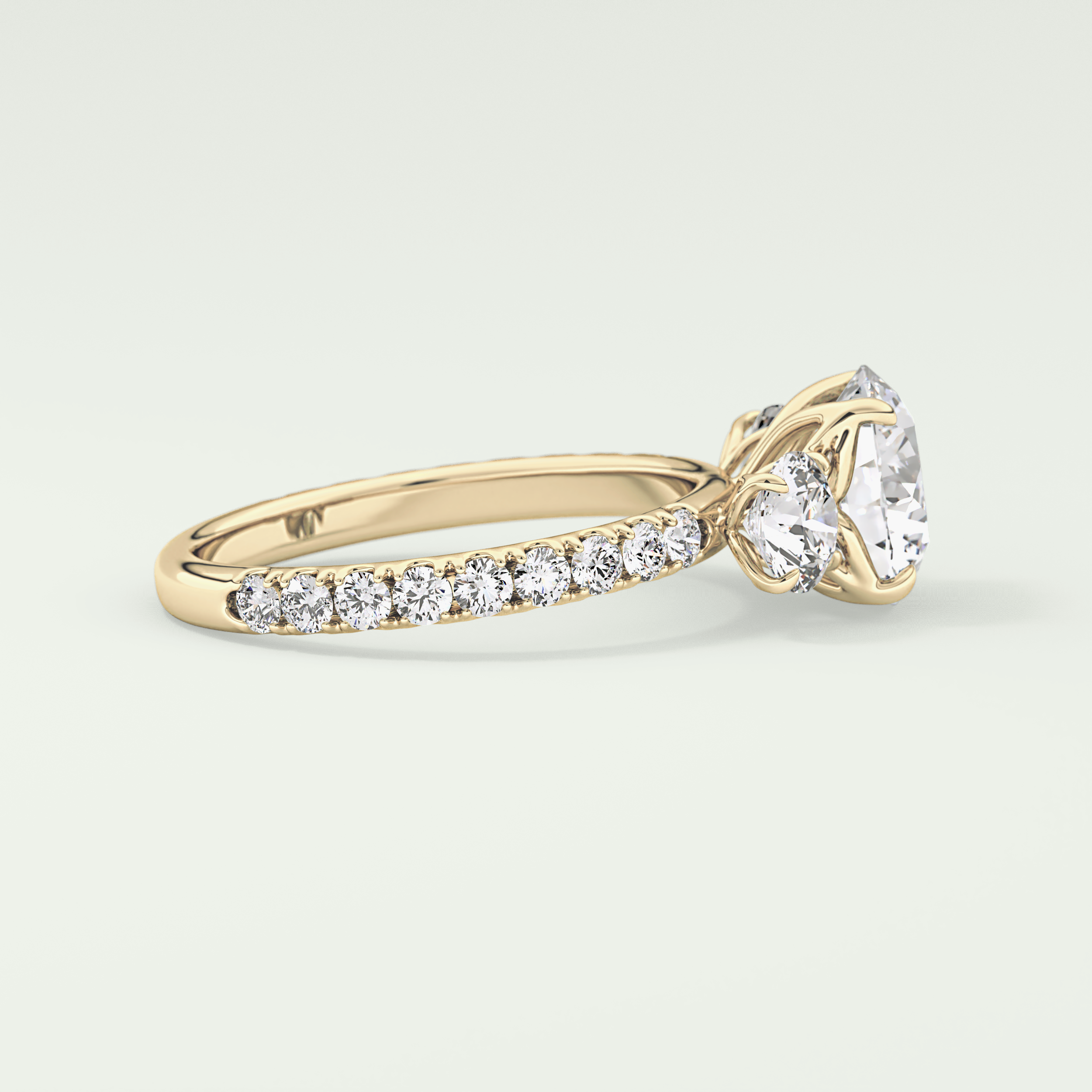 1.5 CT Round Cut Three Stone Lab-Grown Diamond Engagement Ring 3