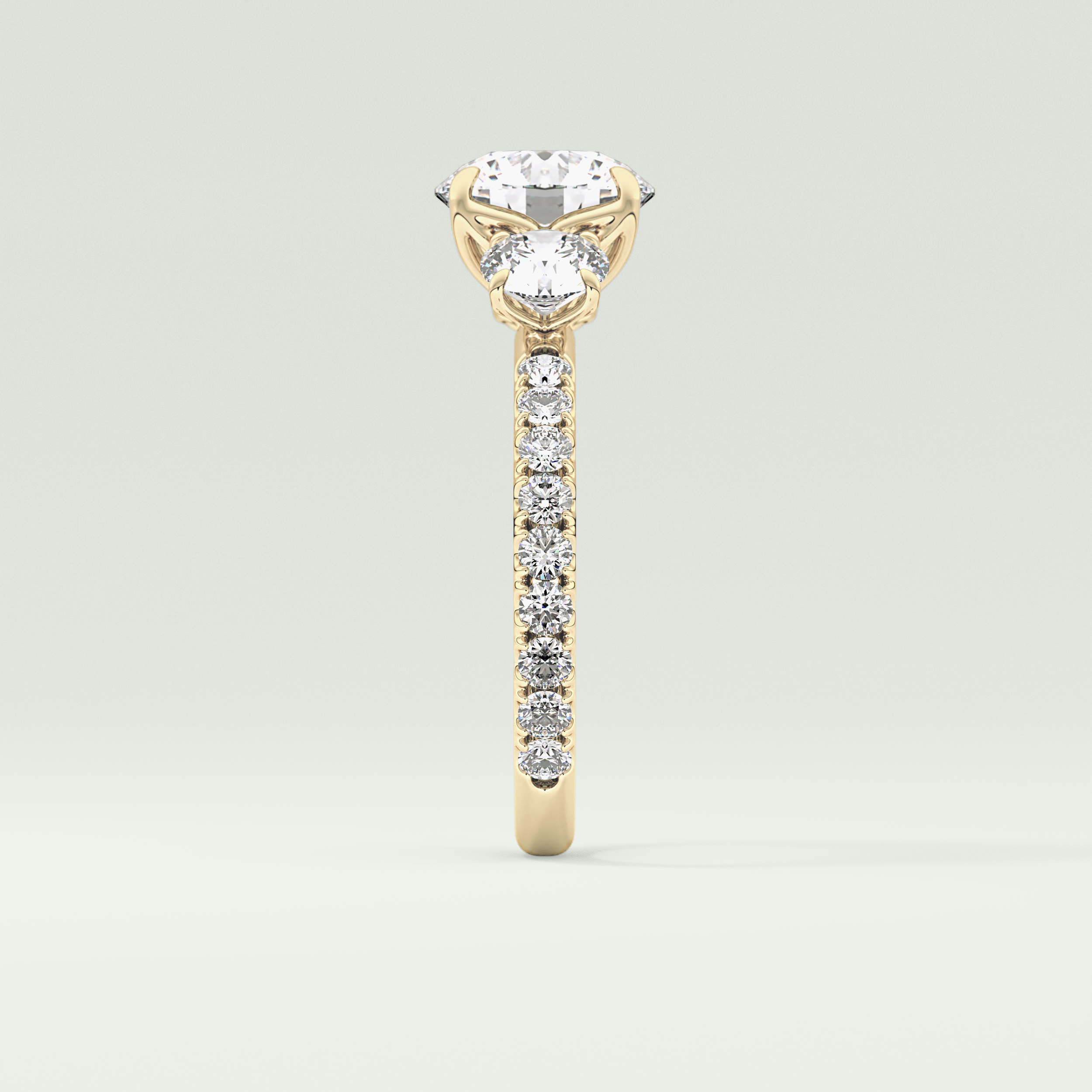 1.5 CT Round Cut Three Stone Lab-Grown Diamond Engagement Ring 4