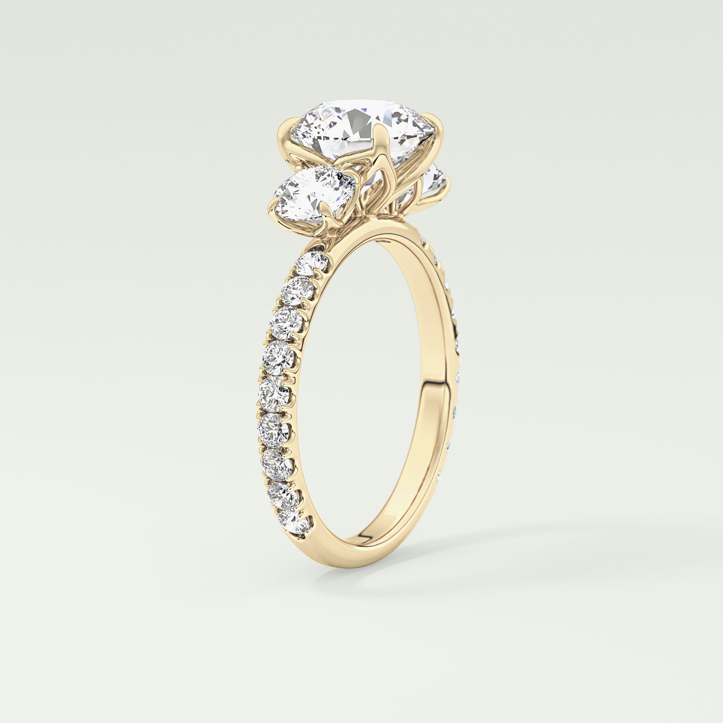 1.5 CT Round Cut Three Stone Lab-Grown Diamond Engagement Ring 5
