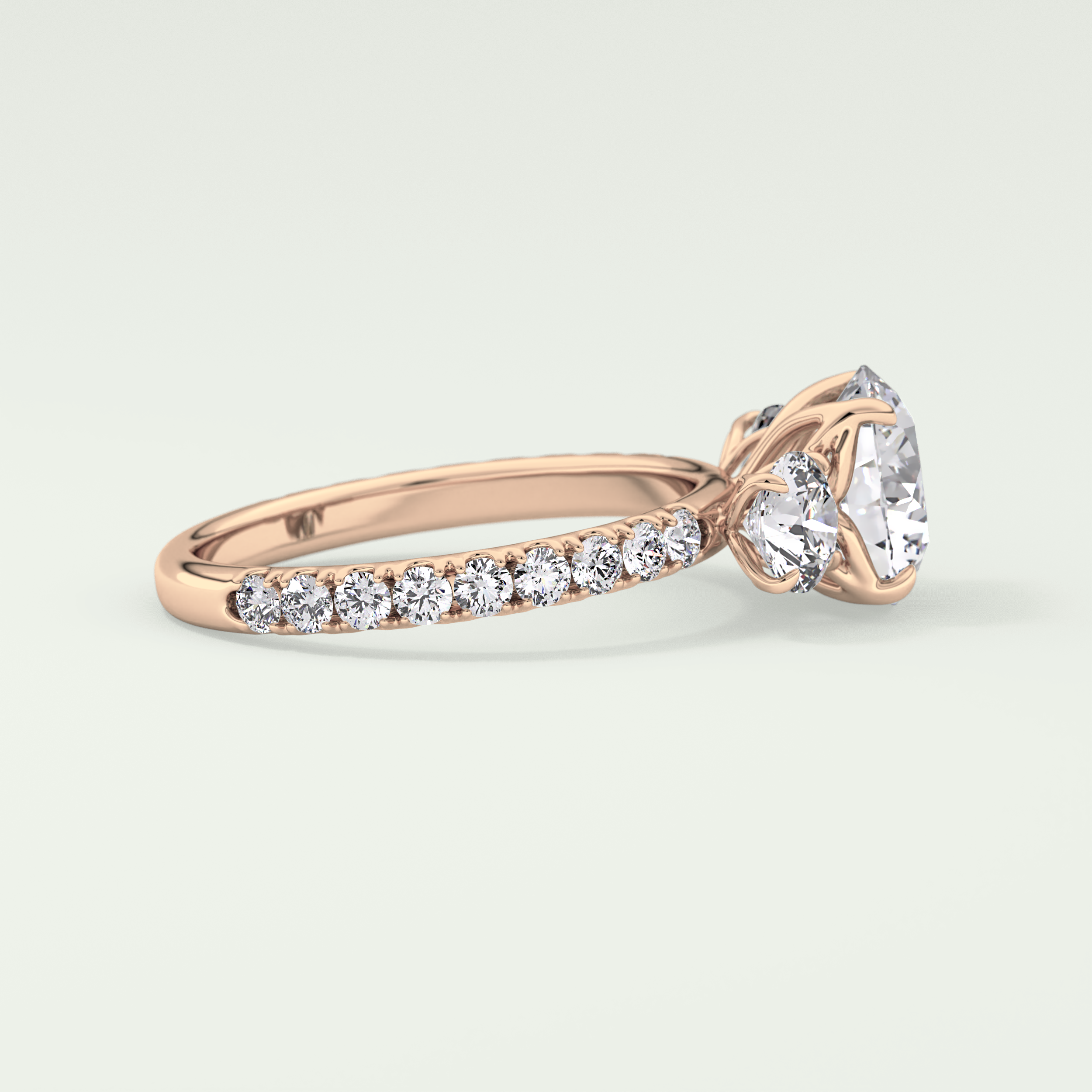 1.5 CT Round Cut Three Stone Lab-Grown Diamond Engagement Ring 9