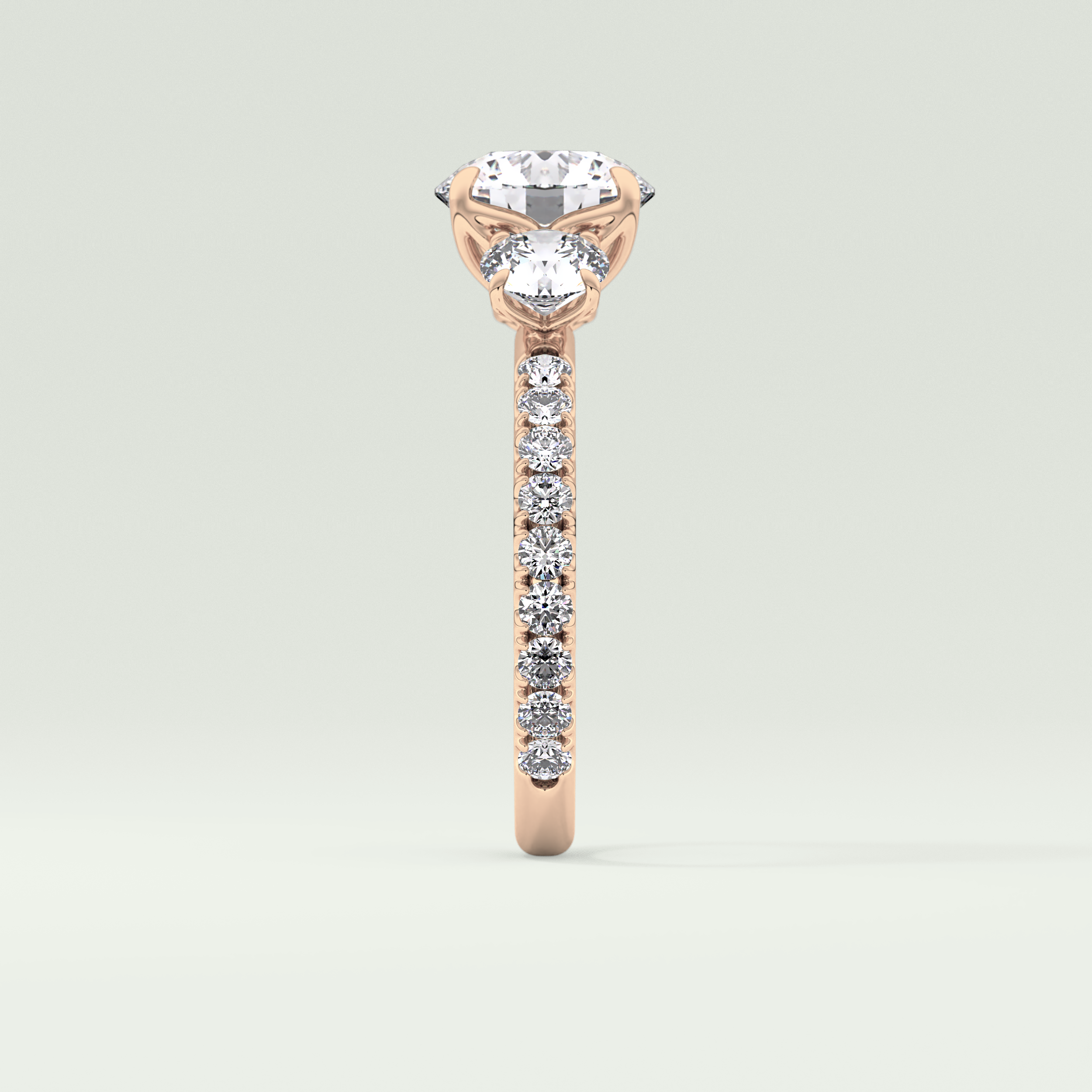 1.5 CT Round Cut Three Stone Lab-Grown Diamond Engagement Ring 10