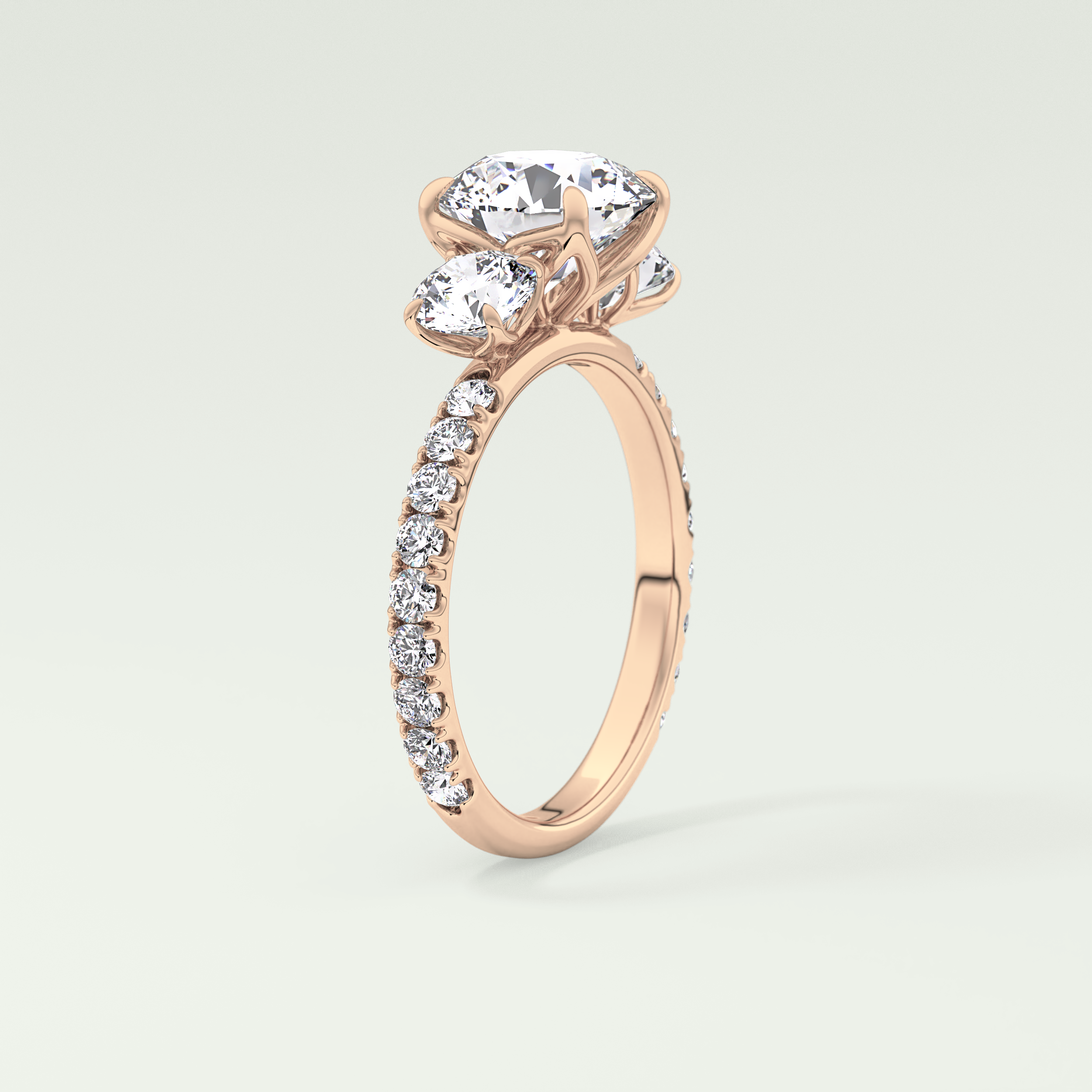 1.5 CT Round Cut Three Stone Lab-Grown Diamond Engagement Ring 11