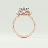 1.5 CT Round Cut Three Stone Lab-Grown Diamond Engagement Ring 12