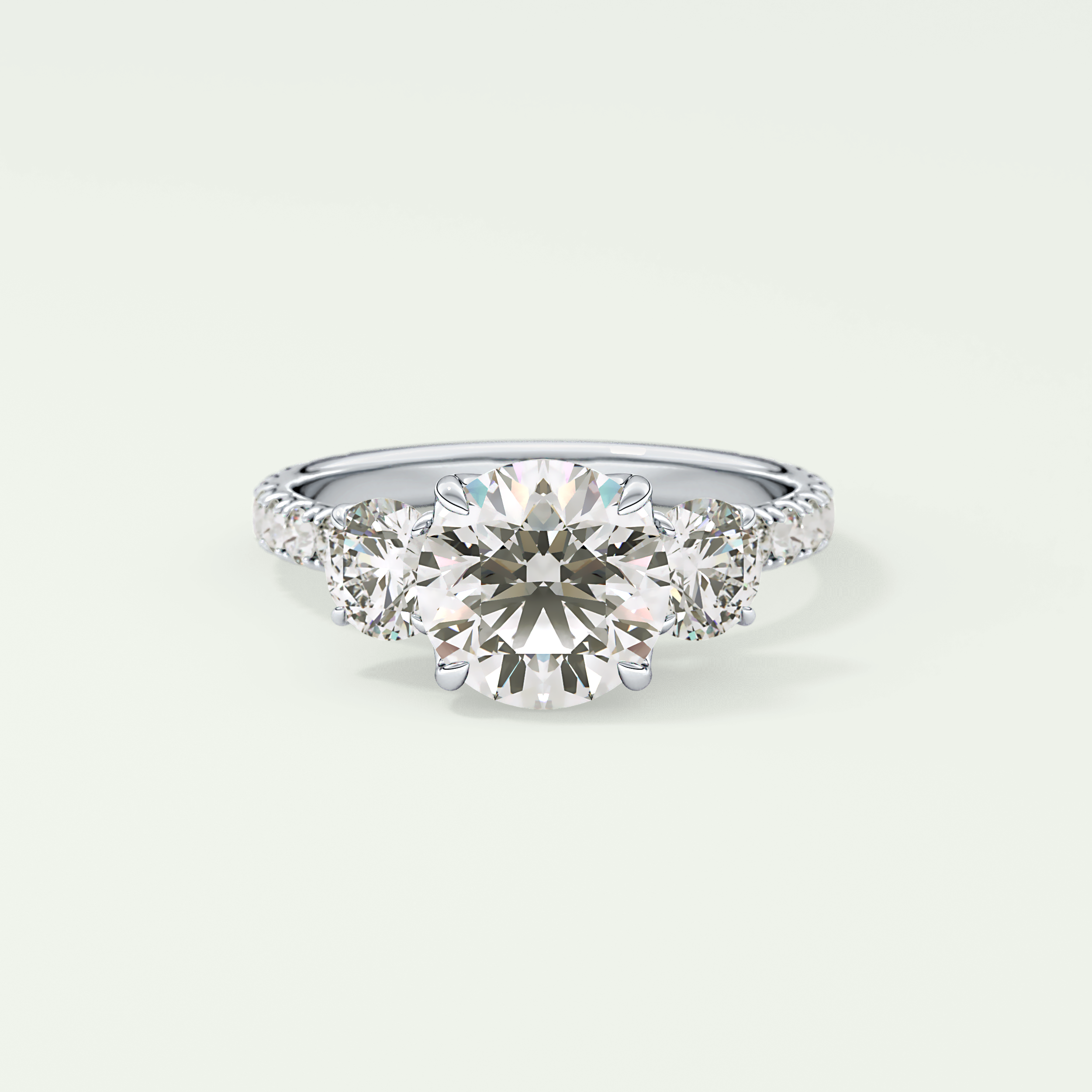 1.5 CT Round Cut Three Stone Lab-Grown Diamond Engagement Ring 13