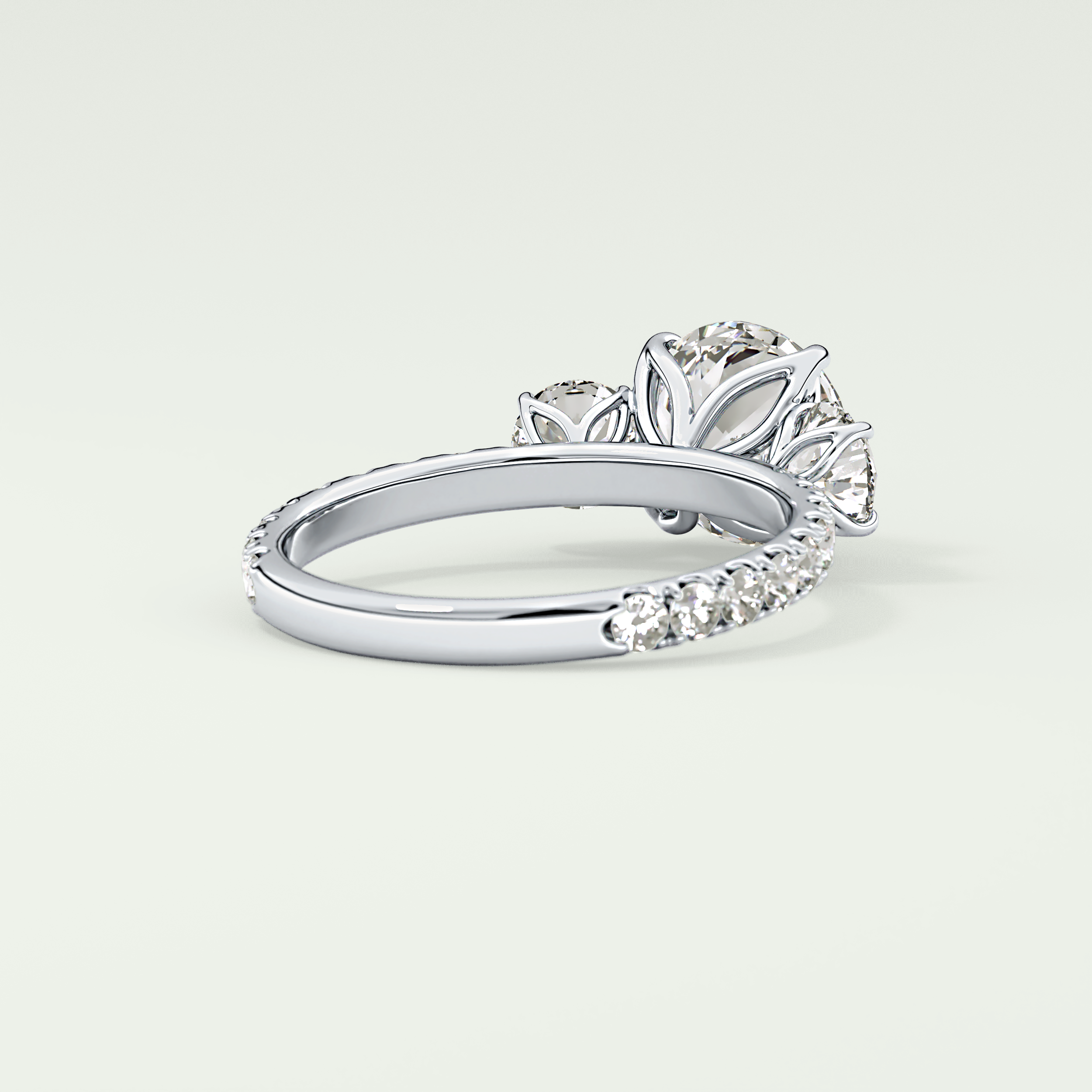 1.5 CT Round Cut Three Stone Lab-Grown Diamond Engagement Ring 14