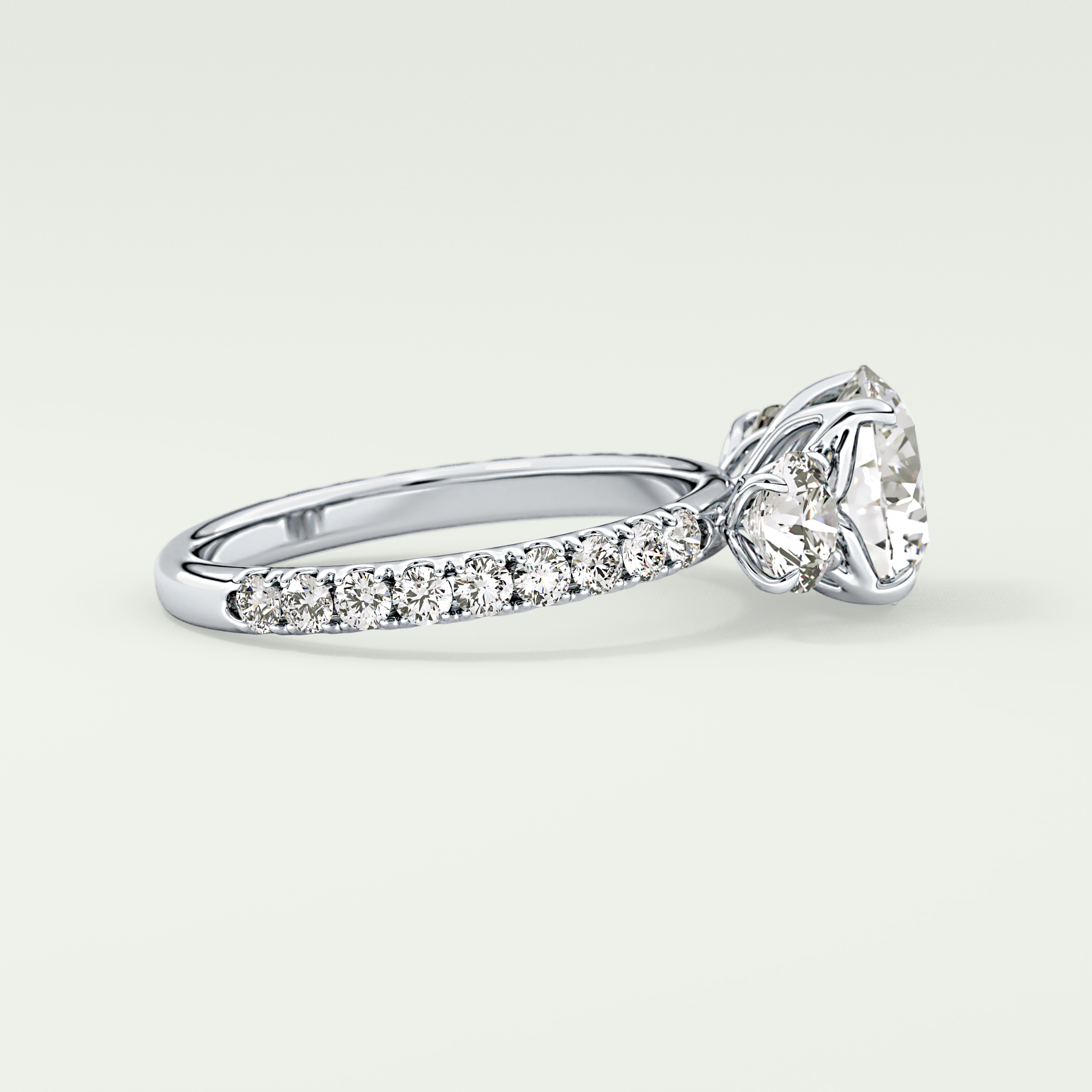 1.5 CT Round Cut Three Stone Lab-Grown Diamond Engagement Ring 15