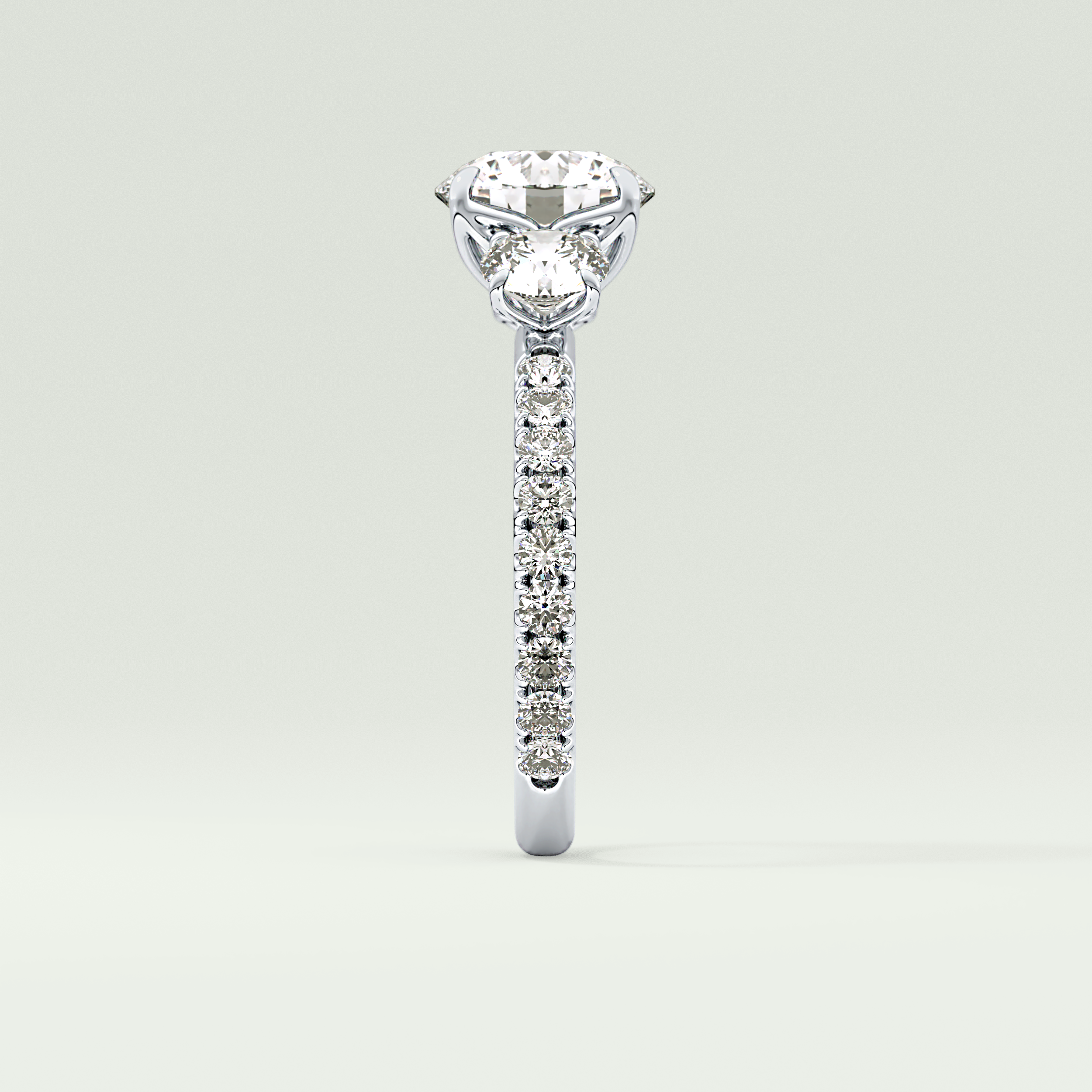 1.5 CT Round Cut Three Stone Lab-Grown Diamond Engagement Ring 16