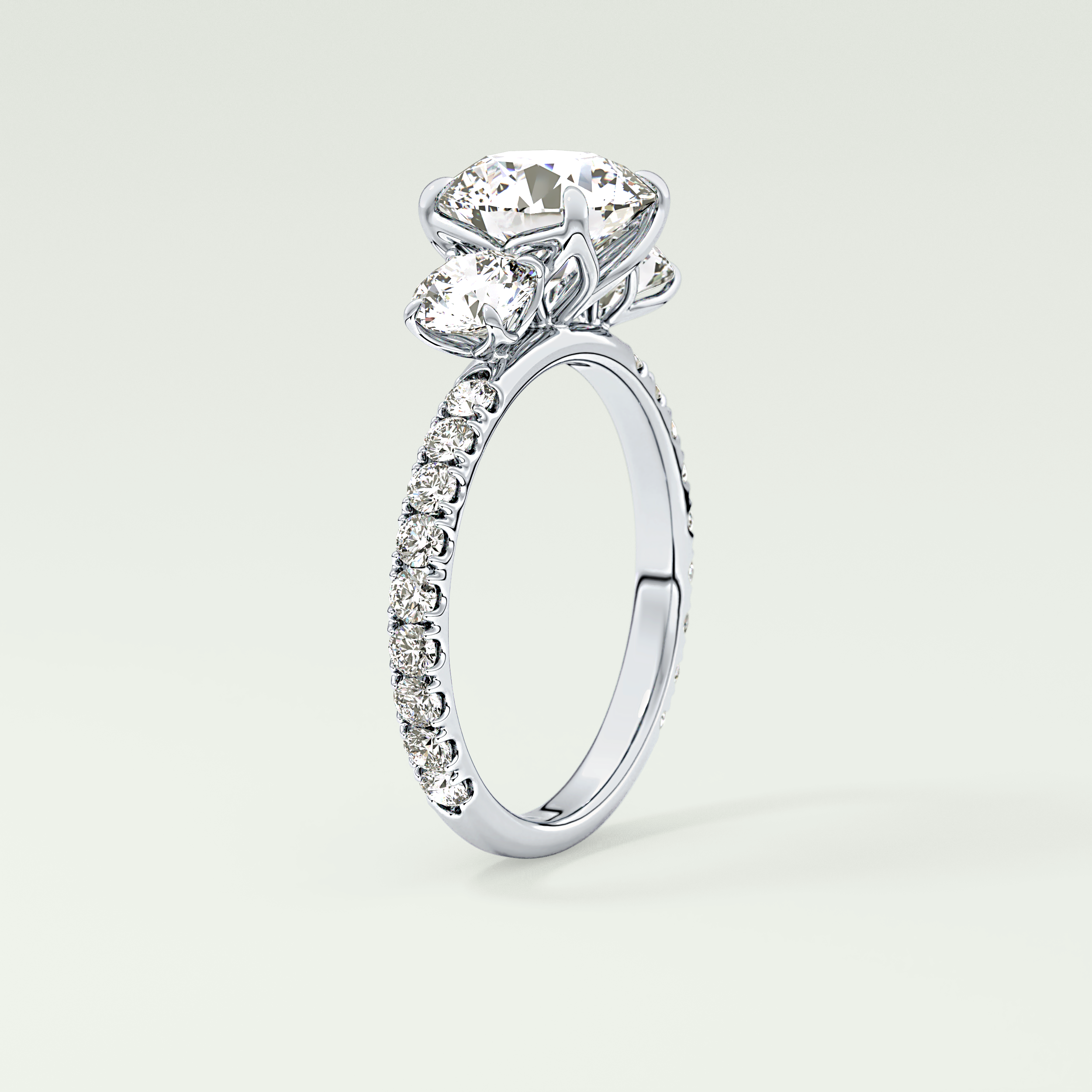 1.5 CT Round Cut Three Stone Lab-Grown Diamond Engagement Ring 17