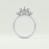 1.5 CT Round Cut Three Stone Lab-Grown Diamond Engagement Ring 18
