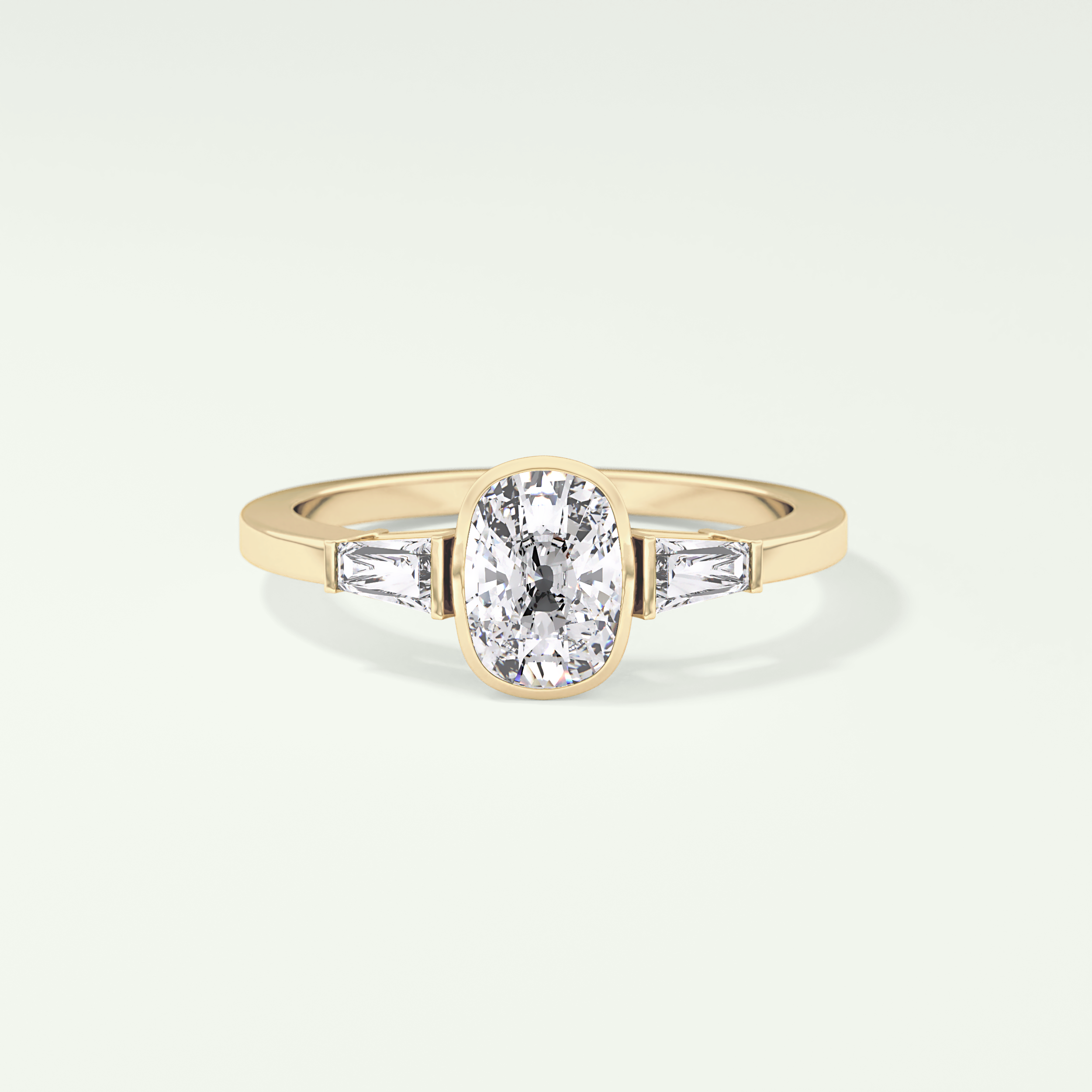 2.0 CT Oval Cut Three Stone Lab Grown Diamond Engagement Ring