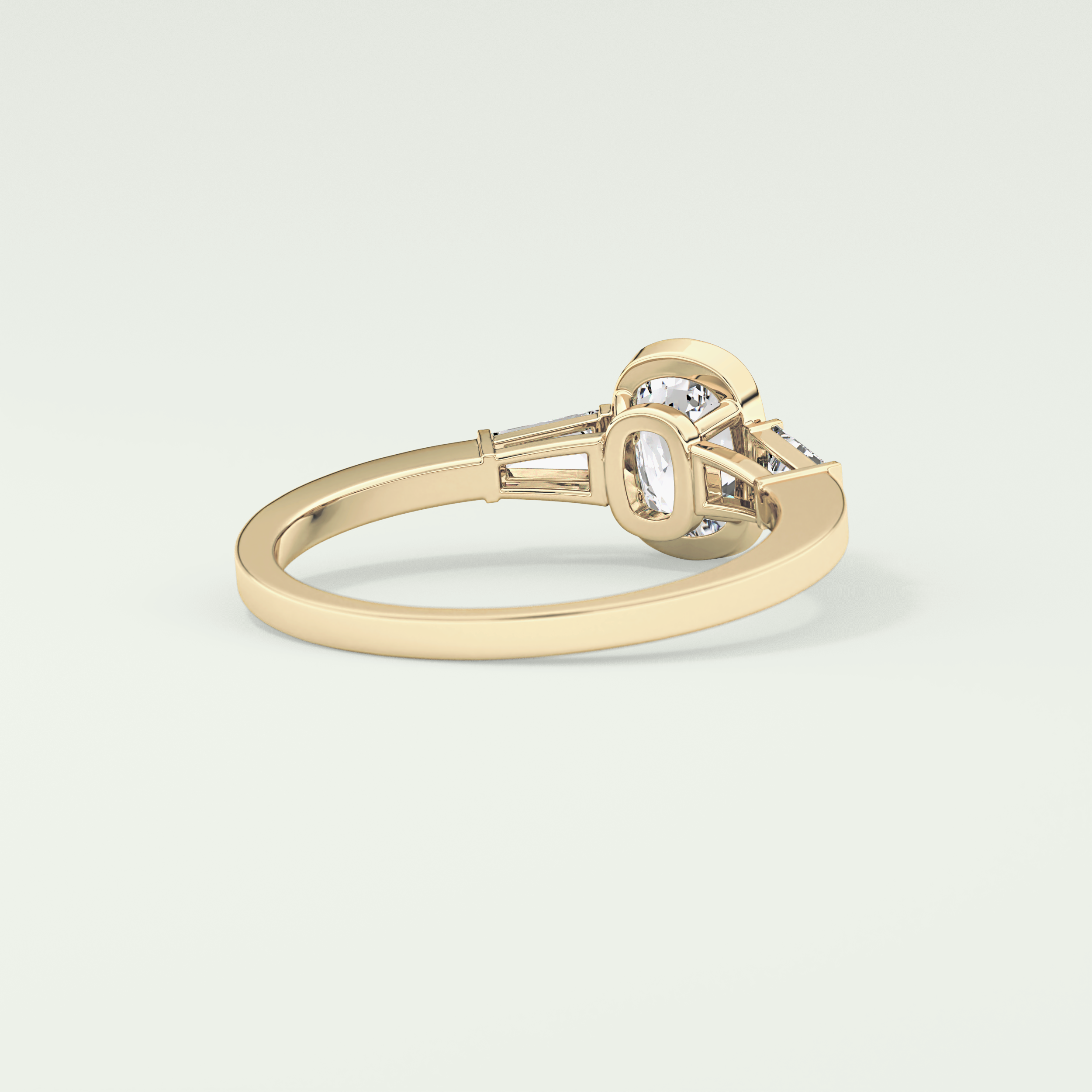 2.0 CT Oval Cut Three Stone Lab Grown Diamond Engagement Ring