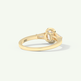 2.0 CT Oval Cut Three Stone Half Bezel Lab-Grown Diamond Engagement Ring
