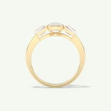 2.0 CT Oval Cut Three Stone Half Bezel Lab-Grown Diamond Engagement Ring