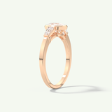 2.0 CT Oval Cut Three Stone Half Bezel Lab-Grown Diamond Engagement Ring