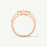 2.0 CT Oval Cut Three Stone Half Bezel Lab-Grown Diamond Engagement Ring