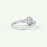2.0 CT Oval Cut Three Stone Half Bezel Lab-Grown Diamond Engagement Ring